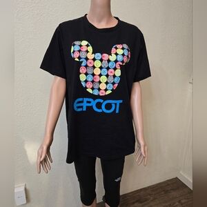 Disney Parks Unisex Cotton Epcot T-Shirt Black- Large